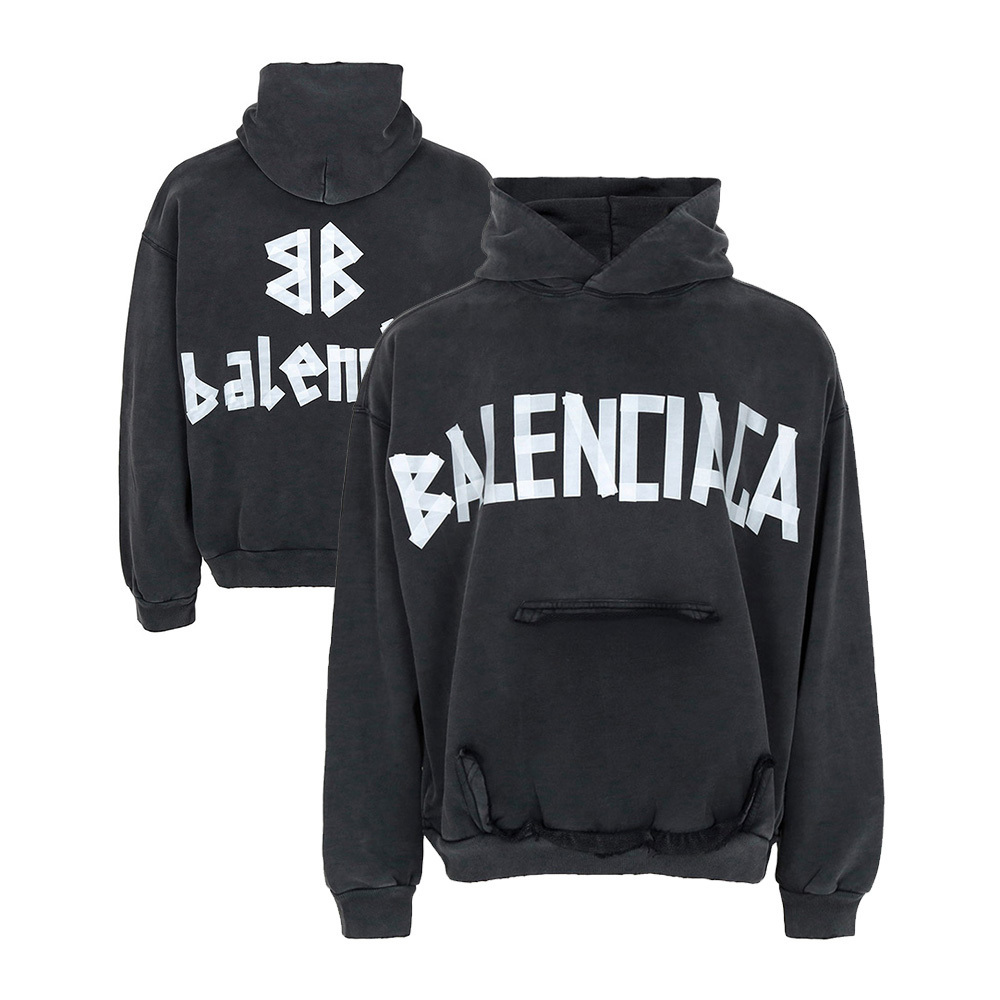関税負担なし☆BALENCIAGAメンズNew Tape Type TrリップドHoodie