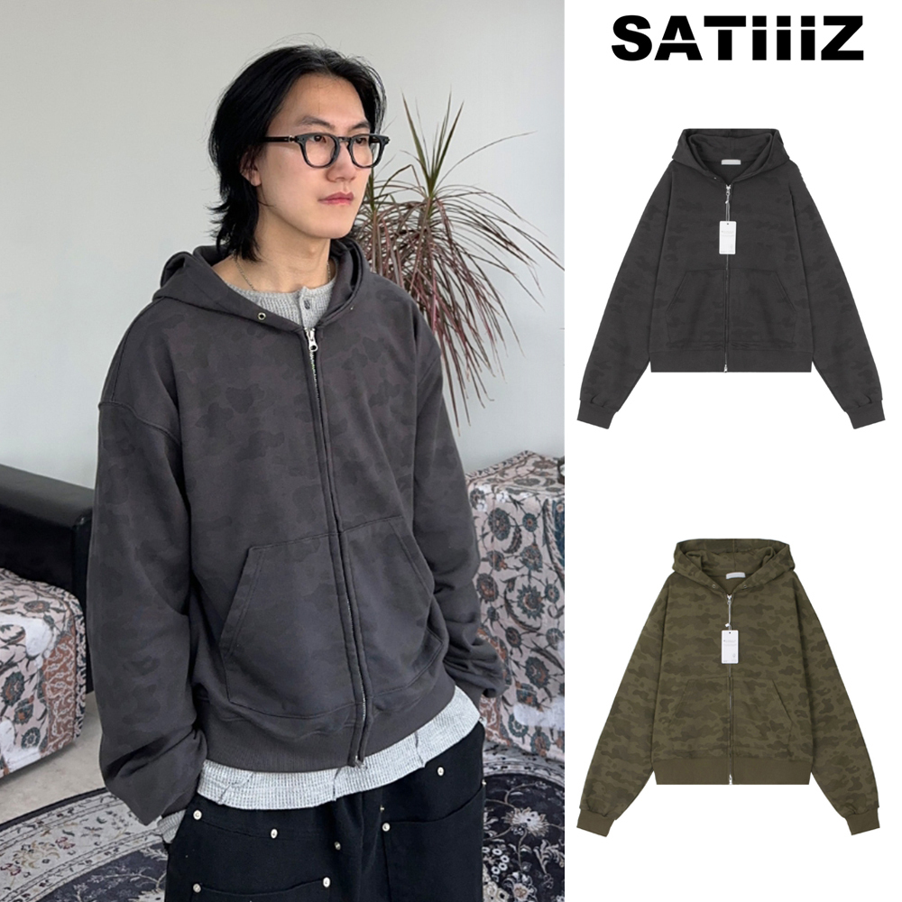 【SATIIIZ】Bellos Camo Hood Zip-Up
