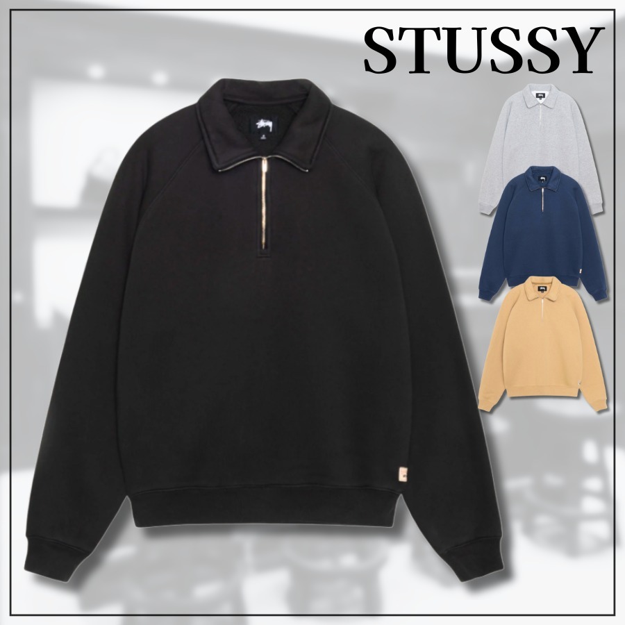 【STUSSY】リラックス ハーフジップ トレーナー ★ Casual Style