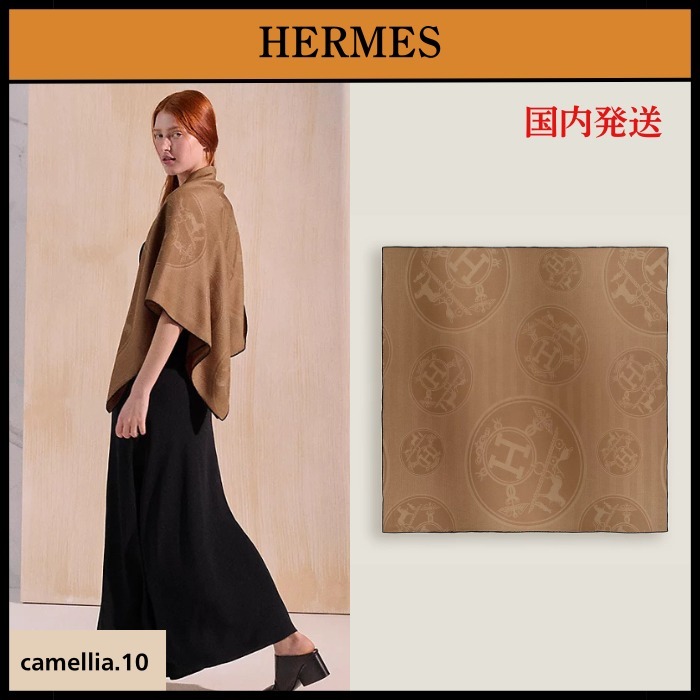 巻くだけでエレガンス【HERMES】カレ 110 カシミアシルク