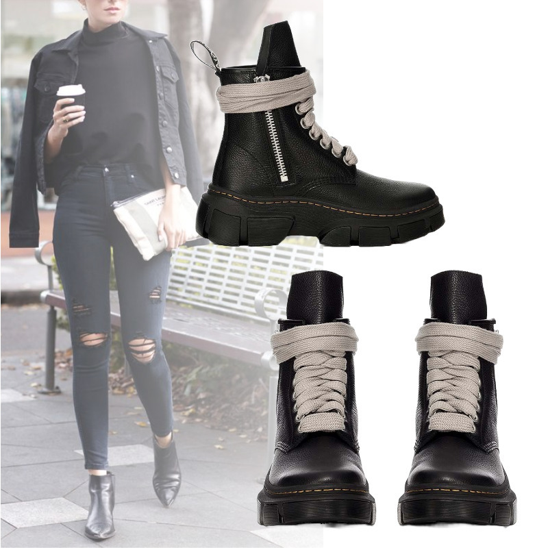 大人気! RICK OWENS xドクターマーチン1460ジャンボレースブーツ