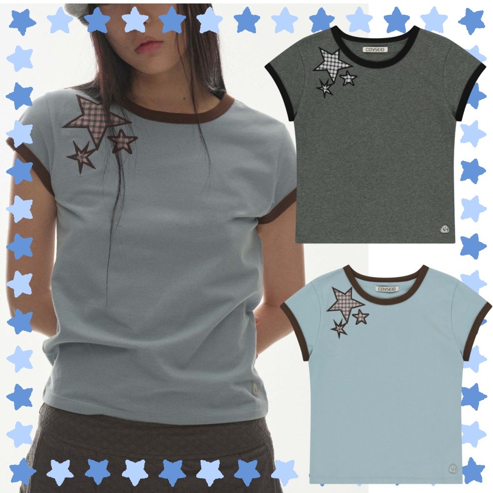 COYSEIO★半袖 Tシャツ★韓国★人気 TRIPLE STAR RINGER TEE 2色