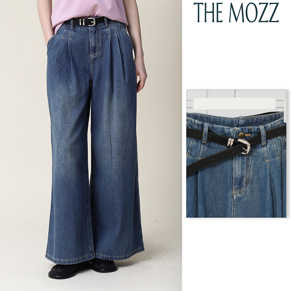 【THE MOZZ】[Premium] Lowes Pintuck Denim Pants