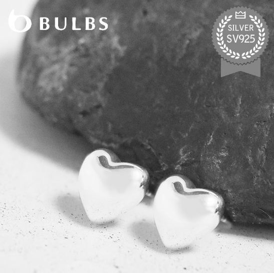 ≪BULBS≫ バルブス ハート 小ぶりシルバースタッズピアス