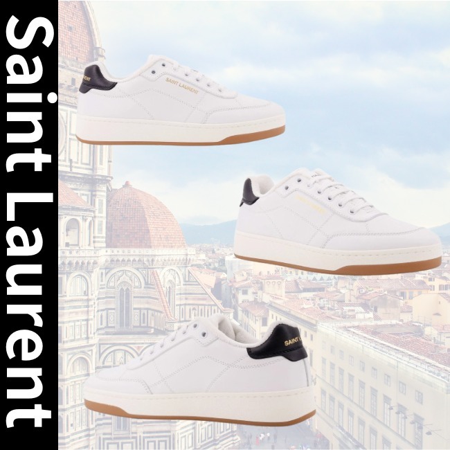 【Saint Laurent】ロゴプリント入り SL/61 レザースニーカー