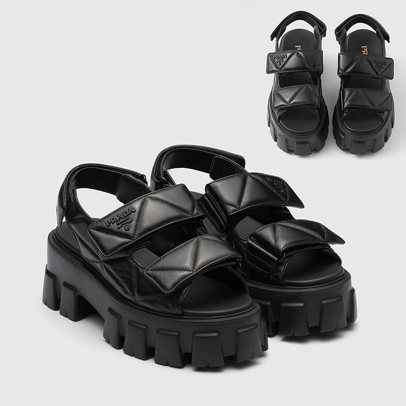 PRADA モノリス ナッパレザー サンダル