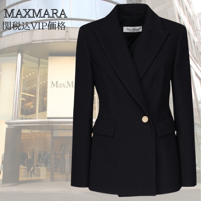 関税込/VIP価格【MAXMARA】ダブルブレストロングスリーブJK