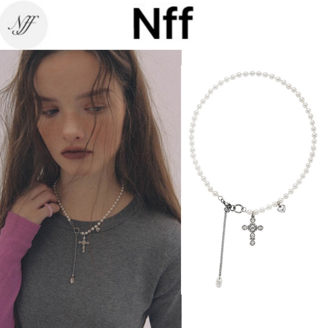 [韓国人気ジュエリー] nff one belief pearl necklace-silver