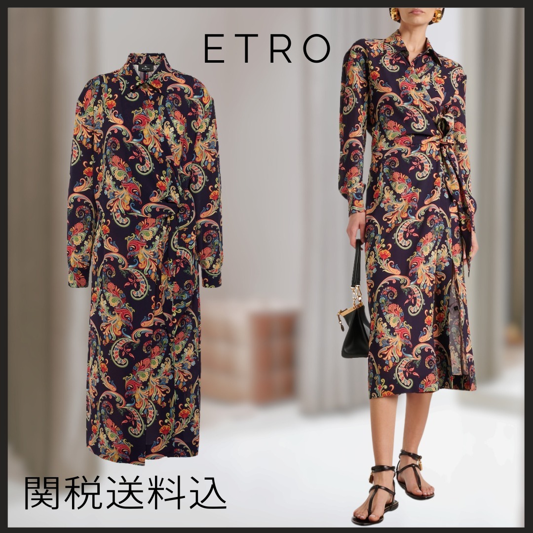 【ETRO】ペイズリーシャツドレス/関税送料込