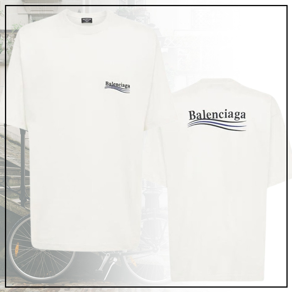 BALENCIAGA コットンジャージー素材 シンプル Tシャツ ロゴ