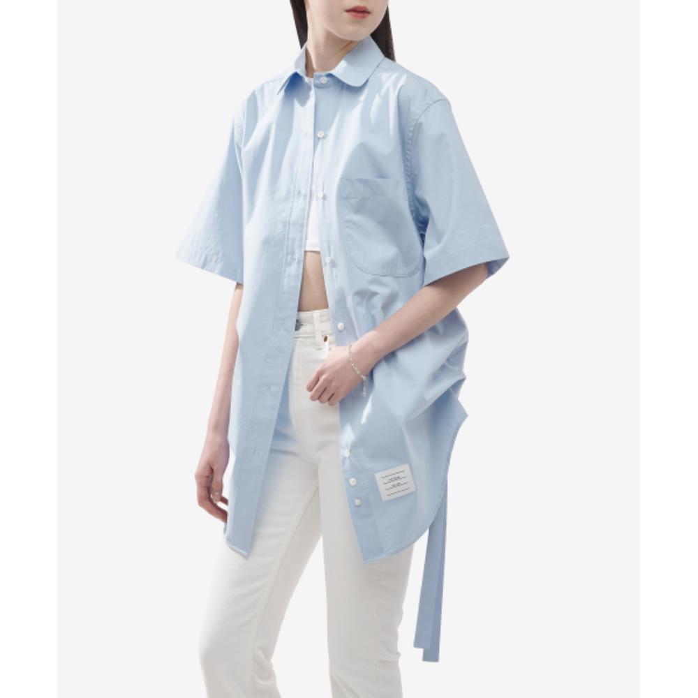 ■THOM BROWNE■ Cotton Shirt Dress Light Blue FDSD91AF018448