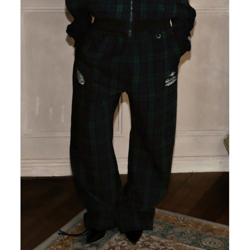 ☆BADBLOOD☆ Classic Check 2 Way Jogger Trousers Green