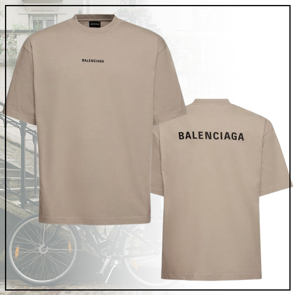BALENCIAGA シンプル コットンジャージー ロゴ Tシャツ ロゴ