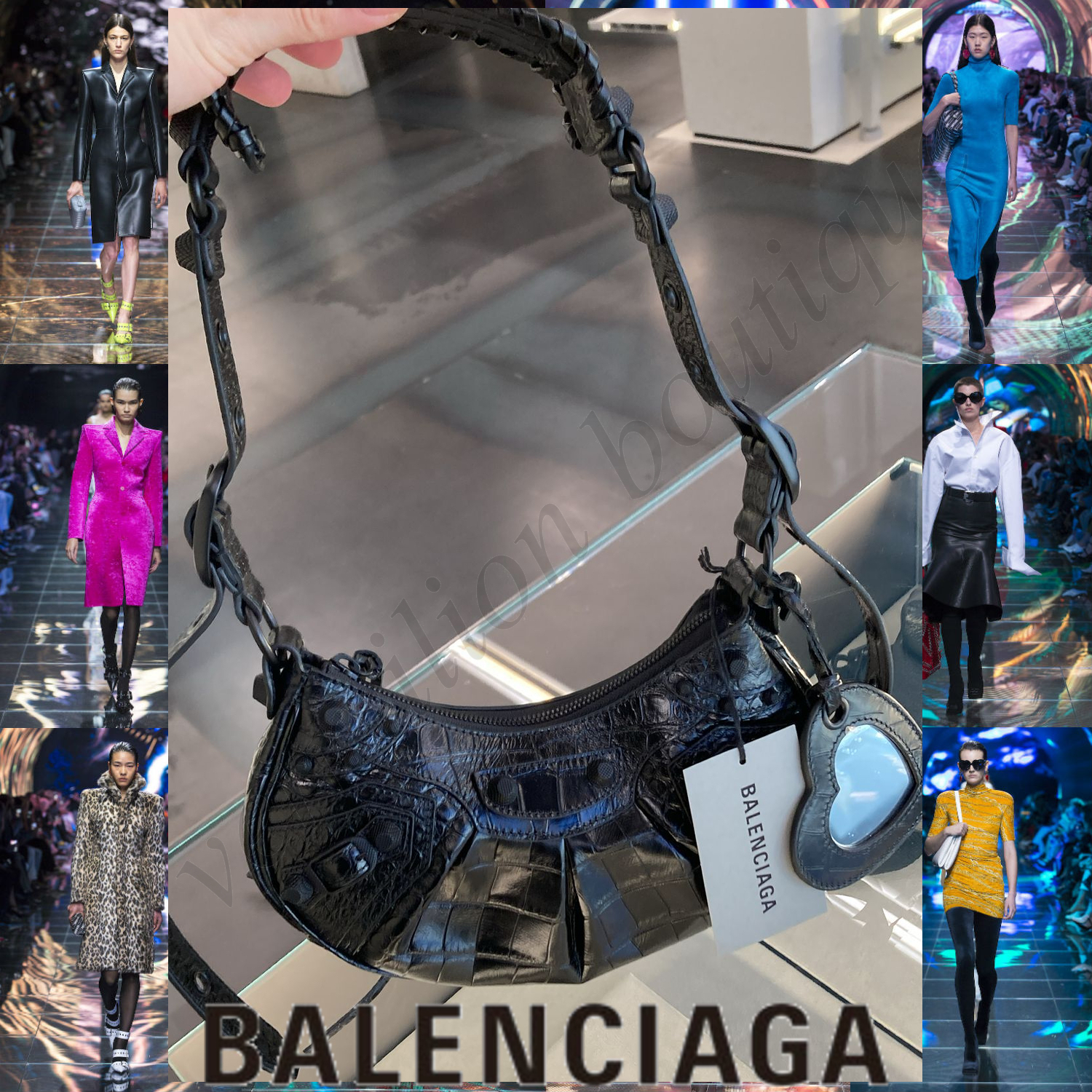 BALENCIAGA Le Cagole XS クロコ型押し ショルダーバッグ
