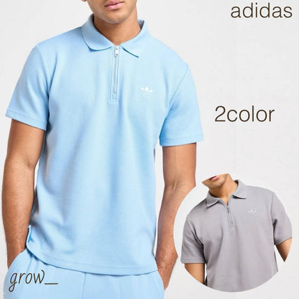 ADIDAS☆WAFFLE KNIT POLO ワッフル アディダス ロゴ ポロシャツ