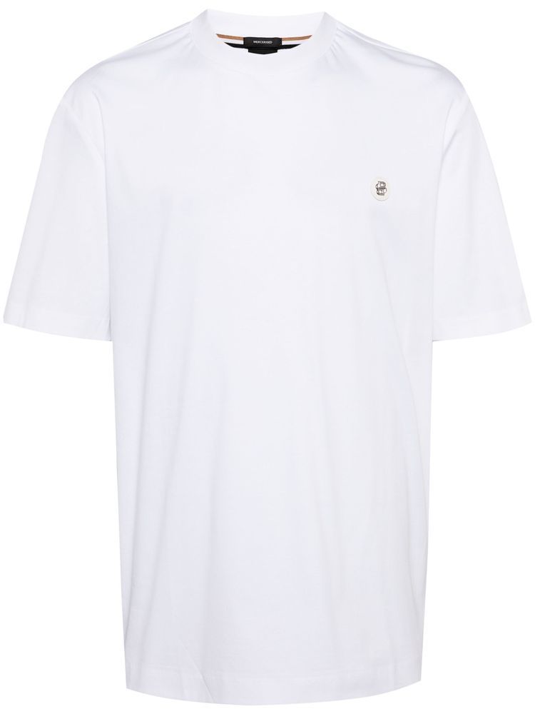 Tシャツ・カットソー BOSS Logo Patch Cotton T-Shirt White