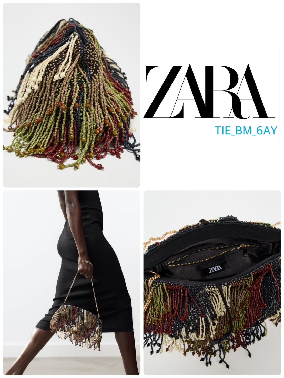 スペイン発送 ZARA フリンジ付きバッグ 上品カジュアル 今季新作