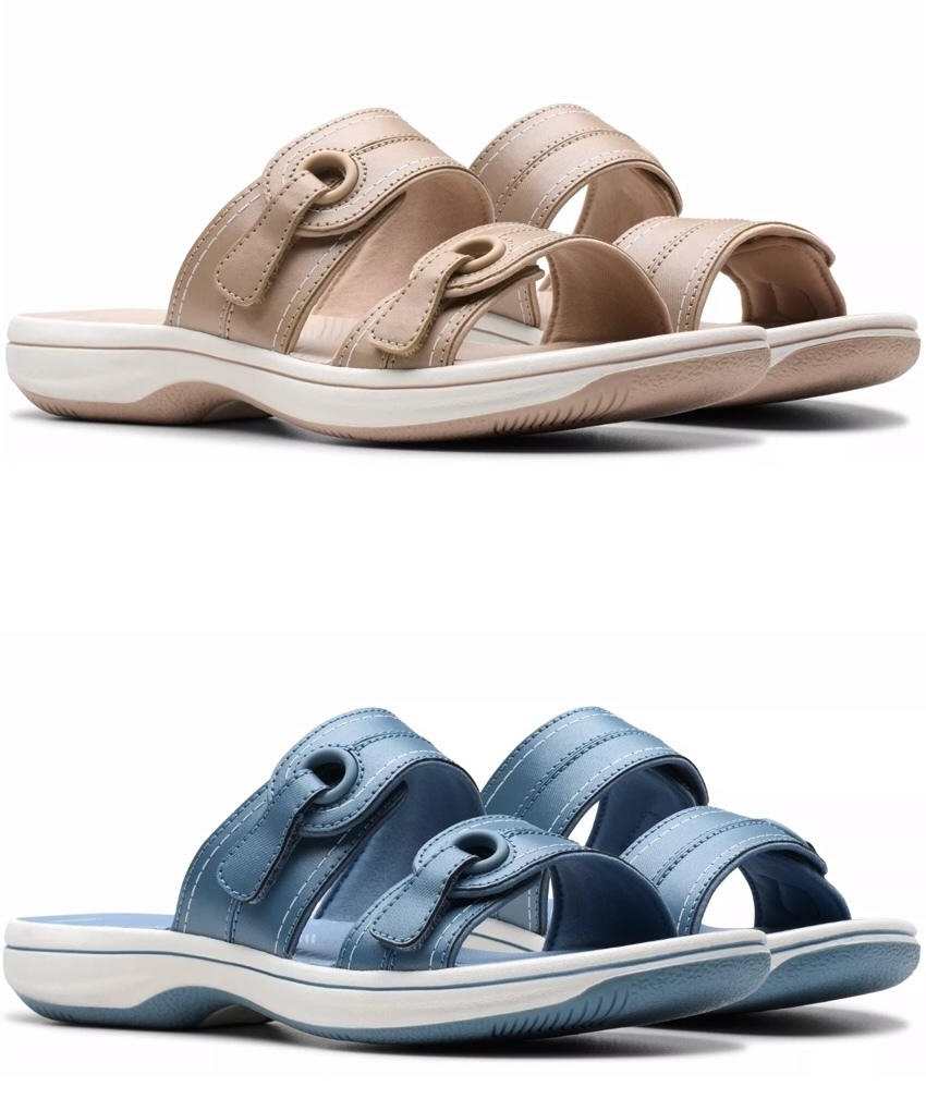 CLARKS サンダル 軽量 ウエッジ ヒール 3cm ビーサン