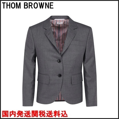 国内発 THOM BROWNE グレーウールツイル長袖スポーツコート