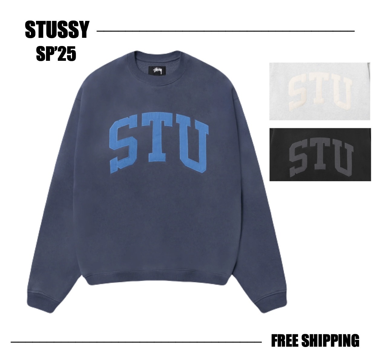 【STUSSY SP25'】Stussy STU Relaxed Crew