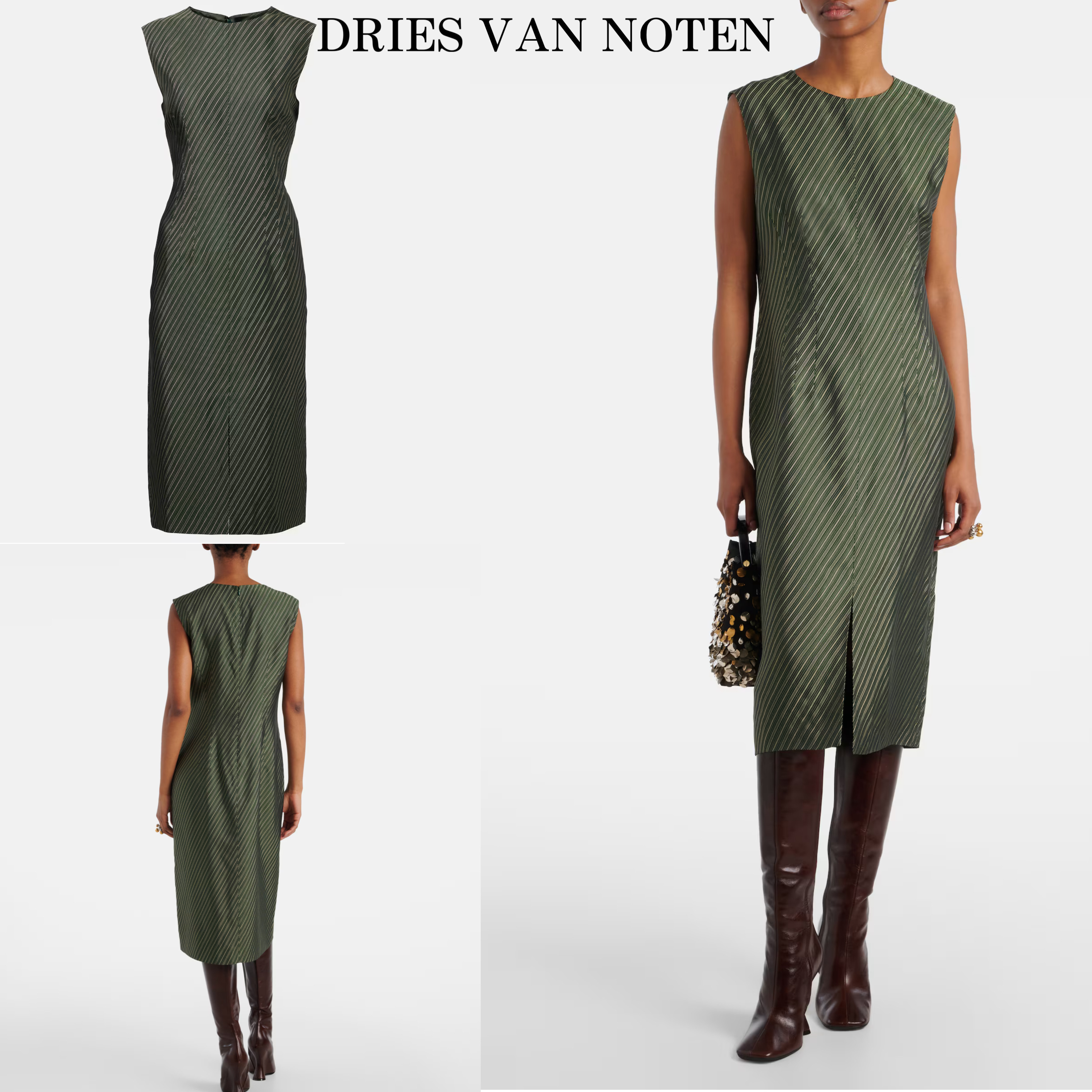 *Dries Van Noten* Delina ミディドレス ワンピース ストライプ
