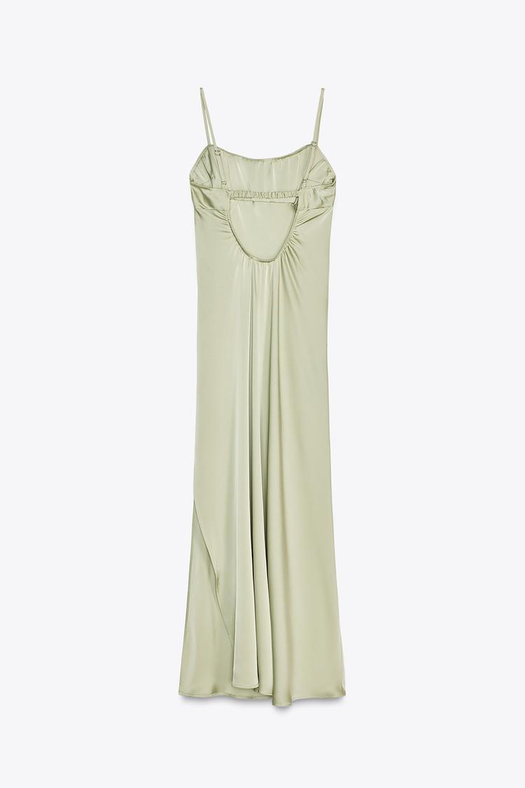 【ZARA】サテン地キャミソールワンピース ミント | 8351/023/537 サテン地キャミソールワンピース - ミント | ZARA Japan / 日本