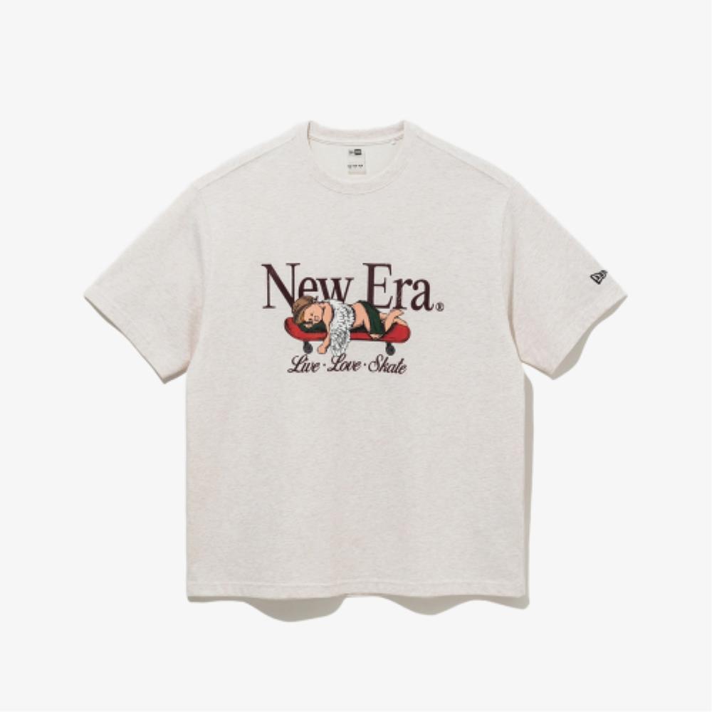 ☆New Era☆ Live Love Skate T-Shirt Oatmeal 14536506