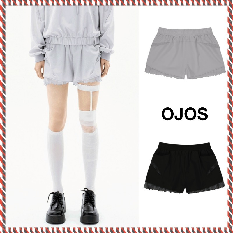 【OJOS】25ss Reversible Plaid Track Shorts