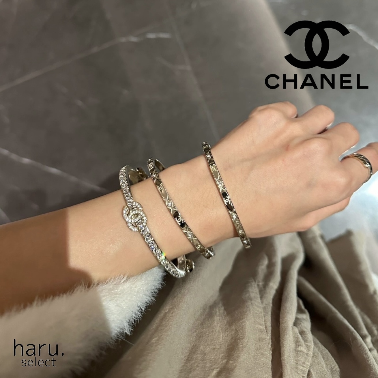 大人気♡華やか【CHANEL】シャネル ３連 バングル