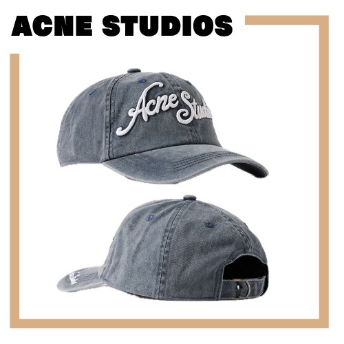 [ACNE STUDIOS]刺繍入りオーガニックデニムベースボールキャップ