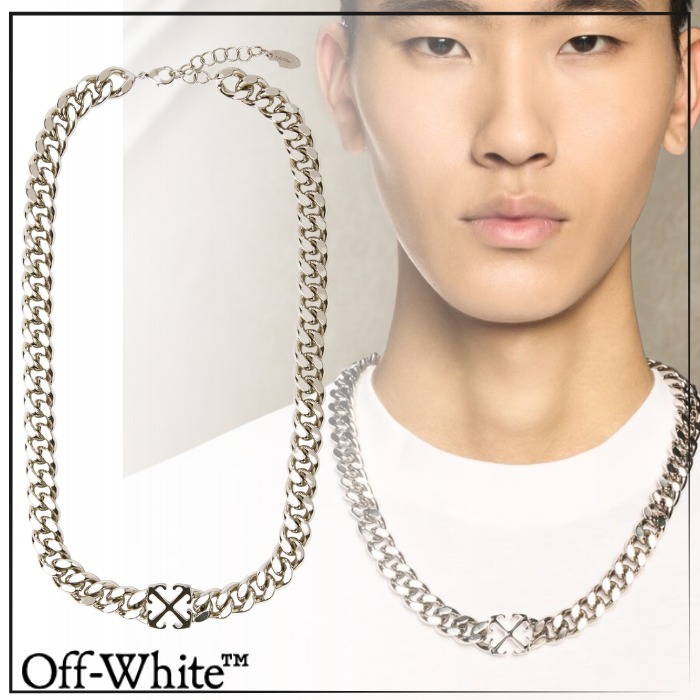 《個性的》【Off-white】エナメルアローネックレス