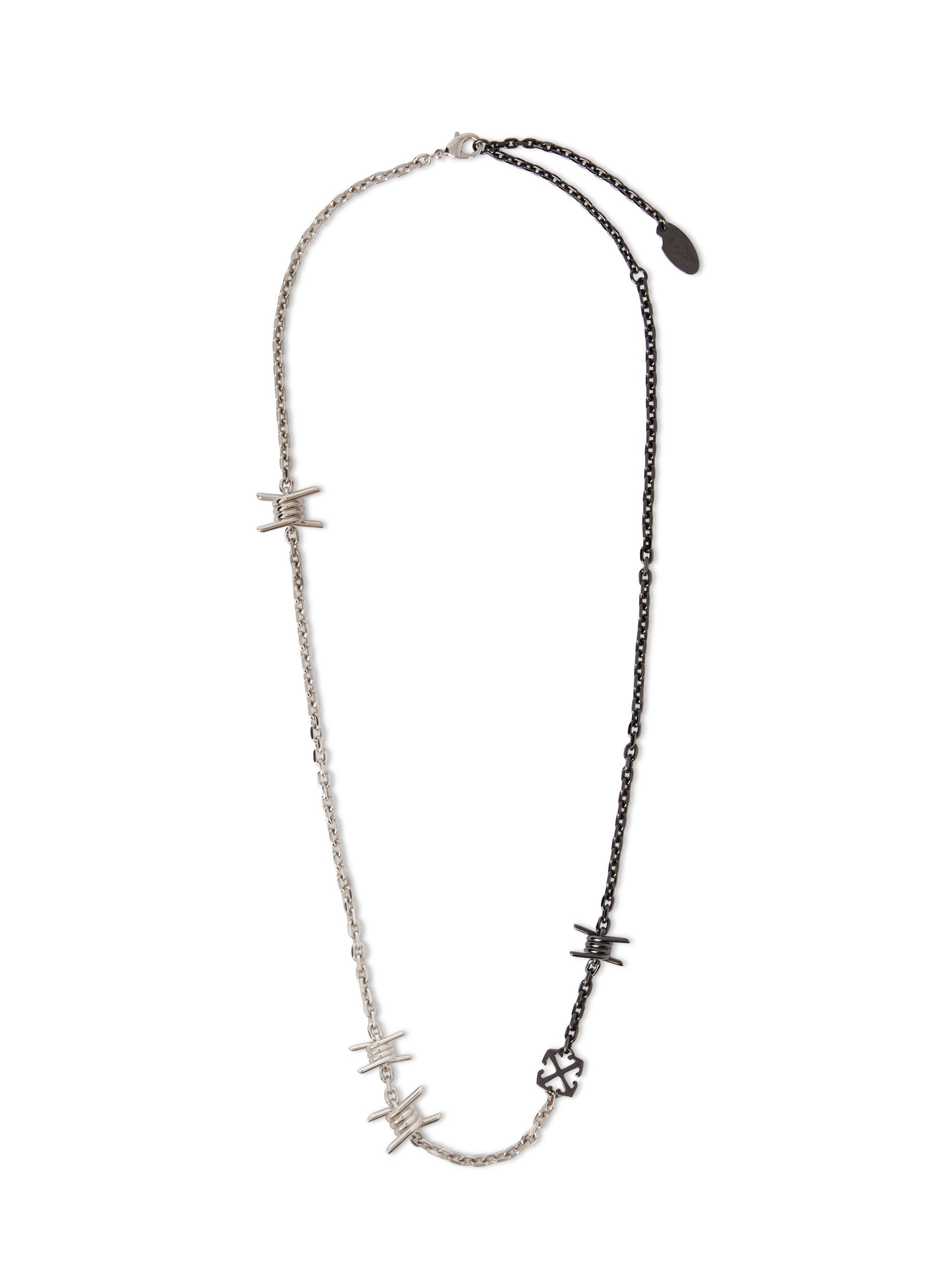 《個性的な逸品》【Off-white】有刺鉄線モチーフネックレス