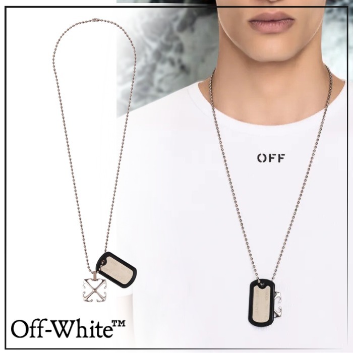 《個性的》【Off-white】シルバーアロージップタイネックレス
