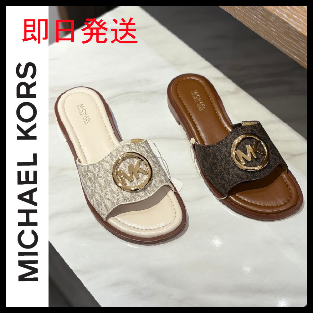 新着・即日発送★Michael Kors★HANNAH ロゴ スライド サンダル