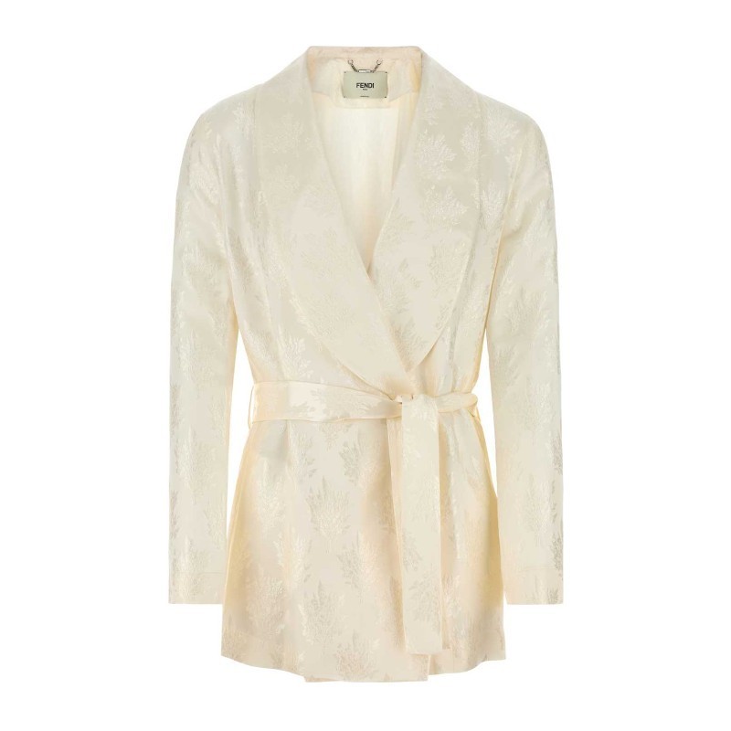 ジャケット FENDI SS25 White silk blazer (FJ7626AQ3G F08QQ)