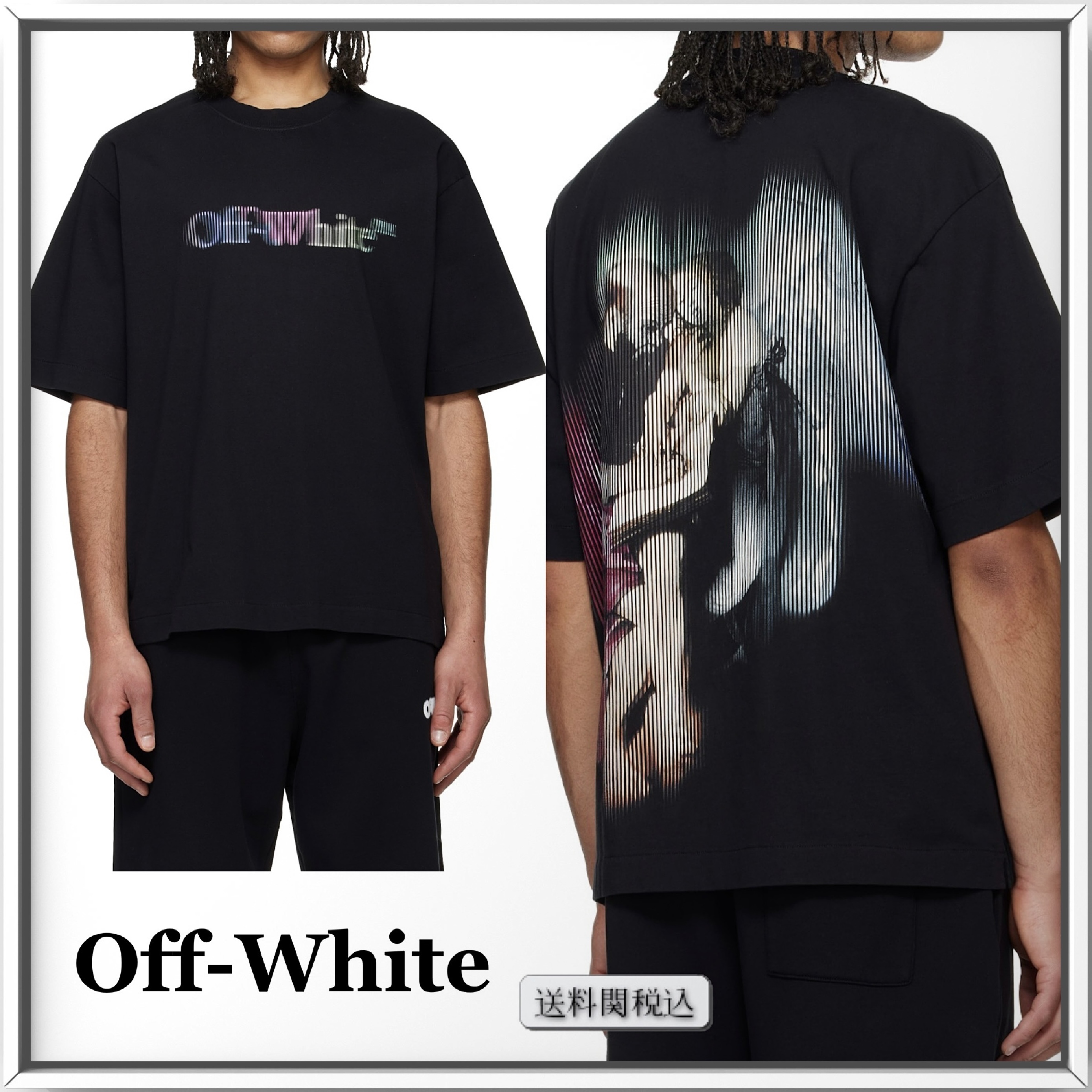 off-white ロゴ グラフィック プリント コットン Tシャツ 人気