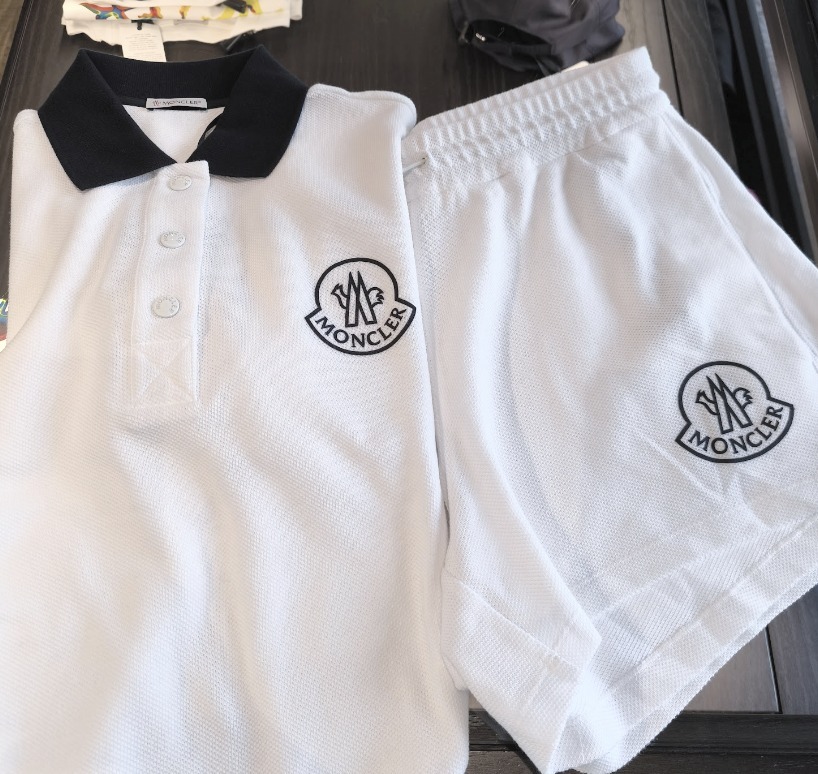 【MONCLER】23SS ロゴプリント コットンポロセットアップ