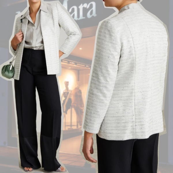 DT MaxMara ★ ビスコース ＆ ウール ブレザー BIMBA シルバー
