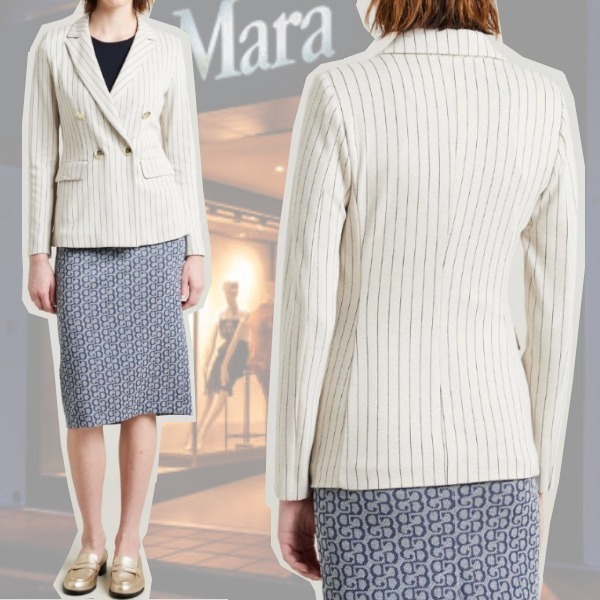 DT MaxMara ★ ジャカードジャージー ブレザー FASCINO ホワイト
