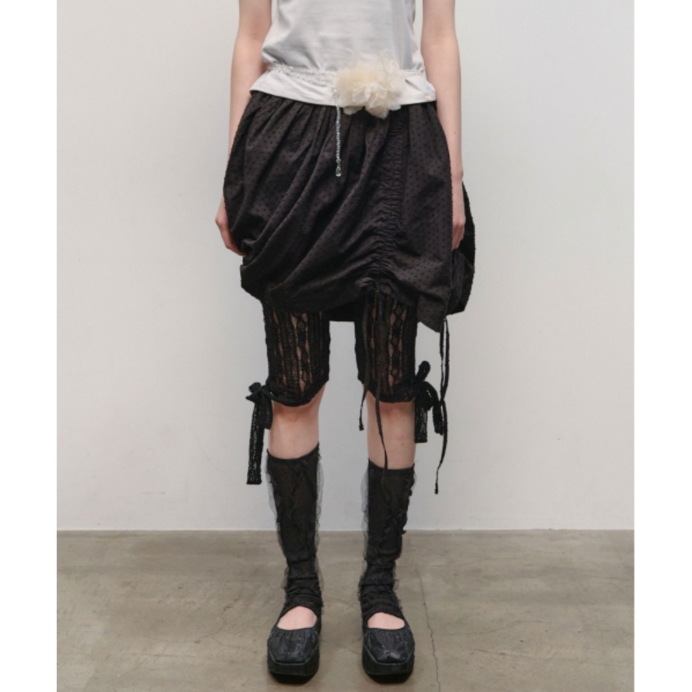 ワンピースその他 typeservice Asymmetrical Shirring Skirt Black