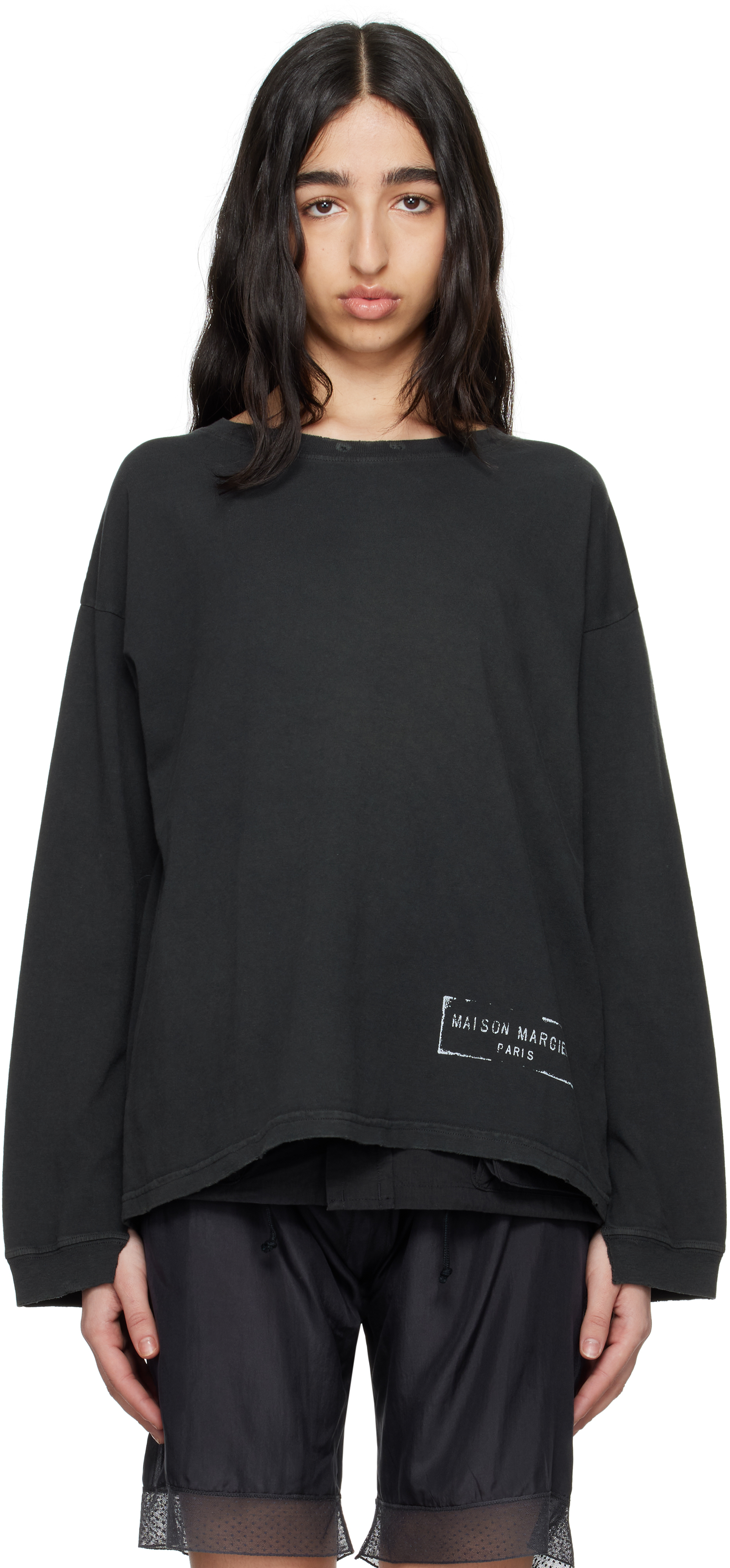 【関税込み】Maison Margiela ブラック Stamp Logo Tシャツ