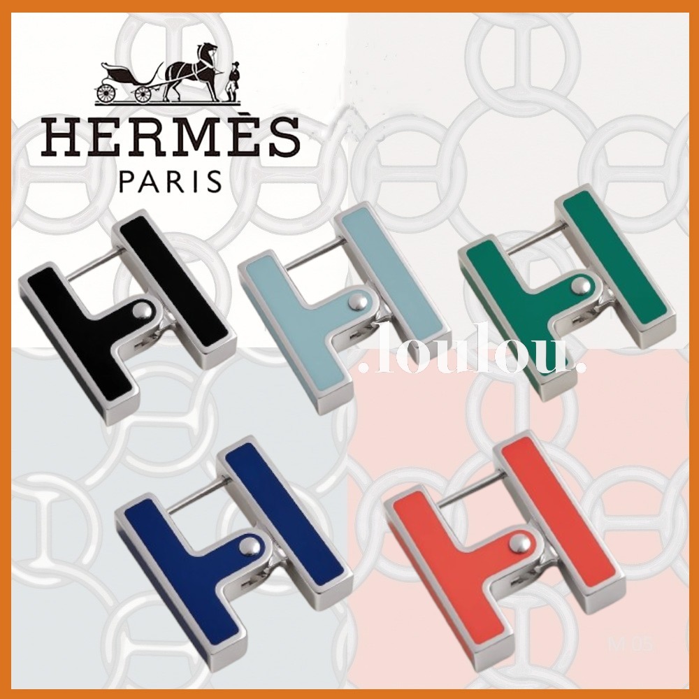 【スマートお洒落なアクセントに♪5色】HERMES シングルピアス