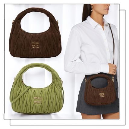 関税送料込◆miumiu ワンダー 2way ハンドバッグ グリーン グリーン（緑）系 MiuMiu Wander(ミュウミュウ ワンダー) バッグ