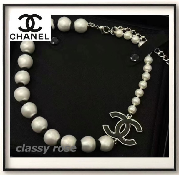 【CHANEL★パールで品のあるデザイン】ネックレス ロゴ パール