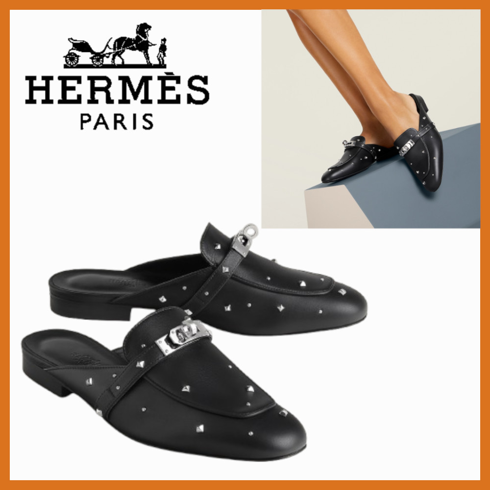 【バックルとスタッズがアクセントに☆】HERMES Oz ミュール