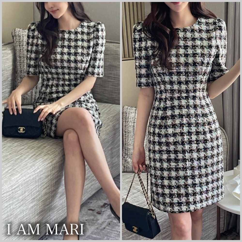 ★IAMMARI★ ラウンドツイードミニワンピース
