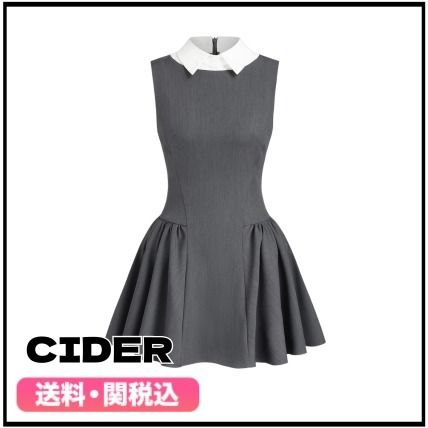 Cider ダークグレーワンピース グレー(灰色)系 Cider(サイダー) ワンピース(レディース