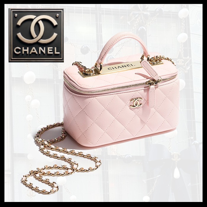 【フェミニンな気品】CHANEL ロング ヴァニティケース ピンク