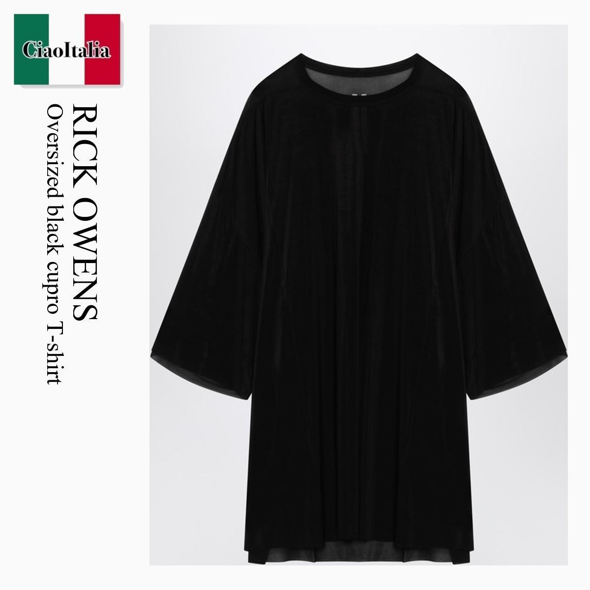 Tシャツ・カットソー Rick Owens Oversized Black Cupro T-Shirt