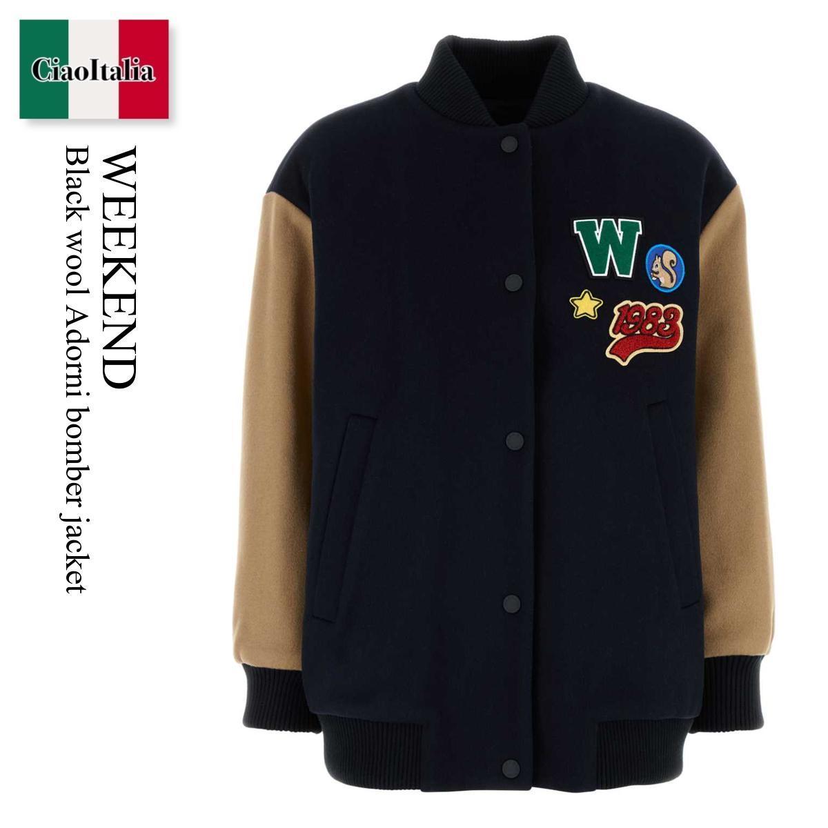 ジャケット Weekend Black Wool Adorni Bomber Jacket